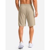 G Gradual Men’s Athletic Shorts with Pockets 9″ / 11″ Long Basketball Shorts Lightweight Quick Dry Gym Workout Shorts for Men(Light Khaki)