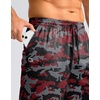 G Gradual Men’s Athletic Shorts with Pockets 9″ / 11″ Long Basketball Shorts Lightweight Quick Dry Gym Workout Shorts for Men(Red Camo)