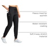 G Gradual Women’s 28″/30″/32″ Fleece Lined Joggers Water Resistant High Waisted Winter Thermal Tall Sweatpants with Pockets(Black)