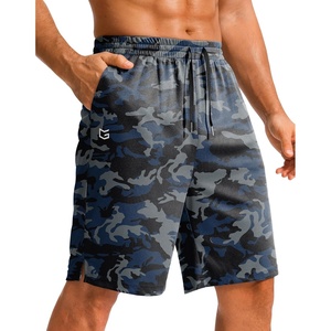 G Gradual Men’s Athletic Shorts with Pockets 9″ / 11″ Long Basketball Shorts Lightweight Quick Dry Gym Workout Shorts for Men(Blue Camo)