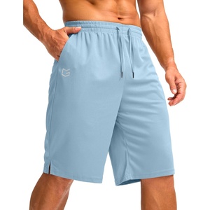 G Gradual Men’s Athletic Shorts with Pockets 9″ / 11″ Long Basketball Shorts Lightweight Quick Dry Gym Workout Shorts for Men(Light Blue)