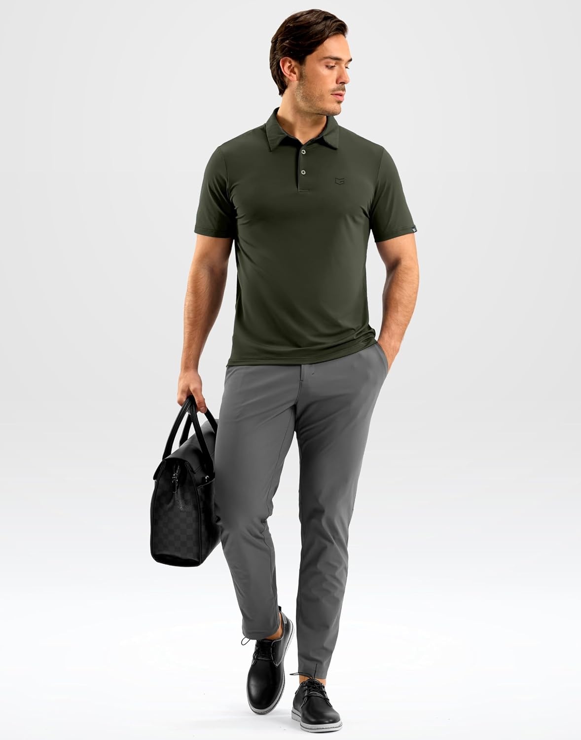 image:imageG Gradual Mens Golf Shirt Dry Fit Stretch Polo Shirts for Men Moisture Wicking Short Sleeve Polos Athletic Tennis CasualArmy Green
