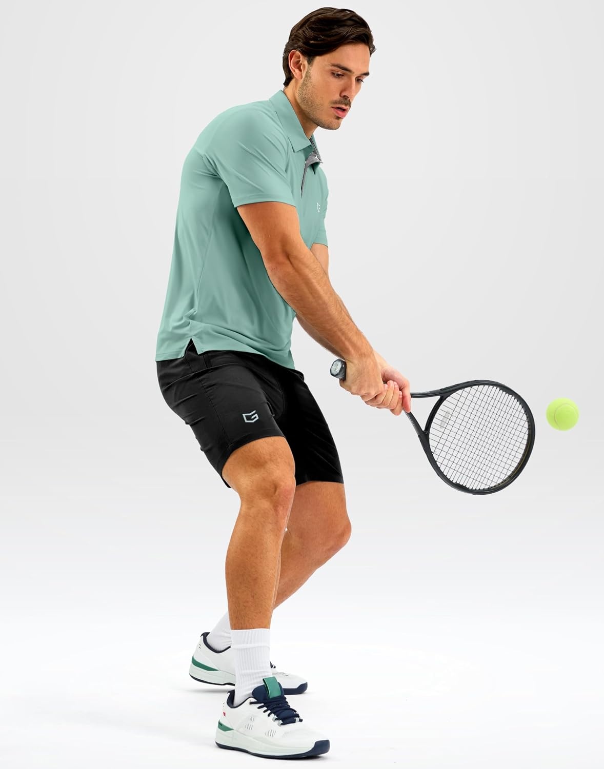 image:imageG Gradual Mens Golf Shirt Dry Fit Stretch Polo Shirts for Men Moisture Wicking Short Sleeve Polos Athletic Tennis CasualJasmine Green