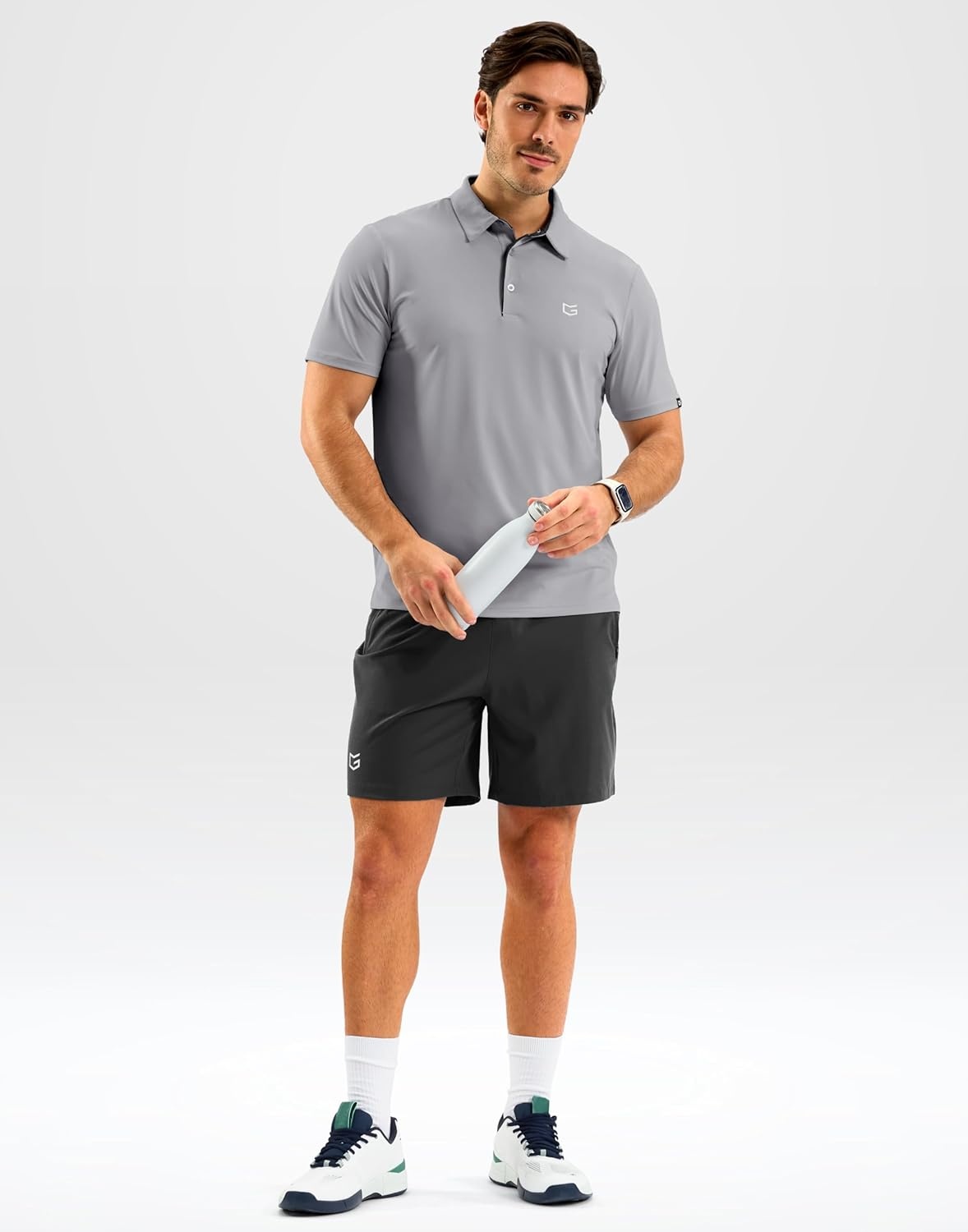 image:imageG Gradual Mens Golf Shirt Dry Fit Stretch Polo Shirts for Men Moisture Wicking Short Sleeve Polos Athletic Tennis CasualLight Grey