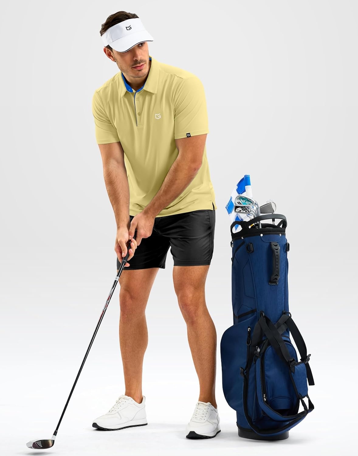 image:imageG Gradual Mens Golf Shirt Dry Fit Stretch Polo Shirts for Men Moisture Wicking Short Sleeve Polos Athletic Tennis CasualLight Yellow