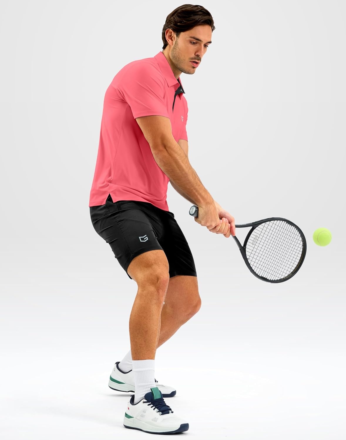 image:imageG Gradual Mens Golf Shirt Dry Fit Stretch Polo Shirts for Men Moisture Wicking Short Sleeve Polos Athletic Tennis CasualPink