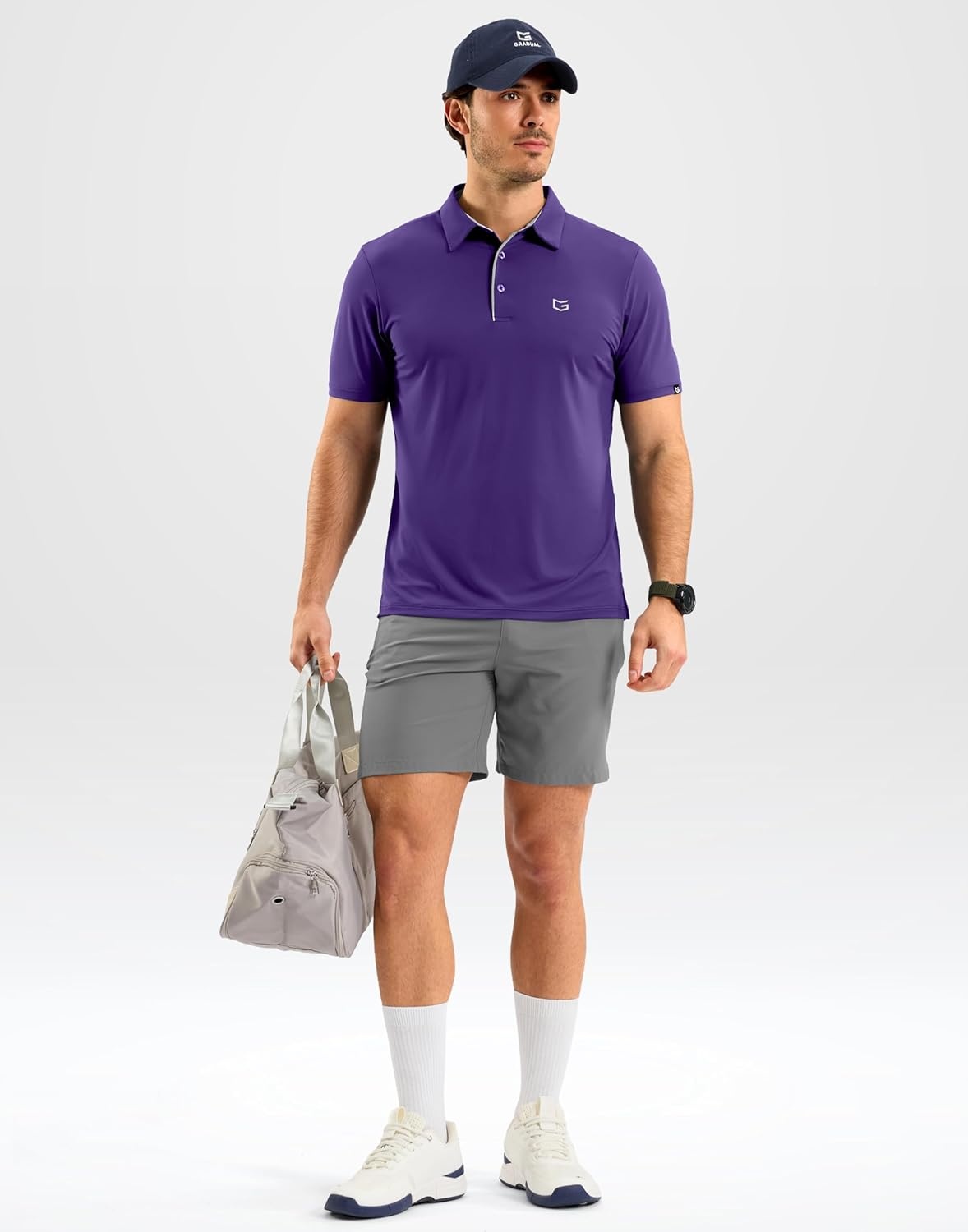 image:imageG Gradual Mens Golf Shirt Dry Fit Stretch Polo Shirts for Men Moisture Wicking Short Sleeve Polos Athletic Tennis CasualPurple