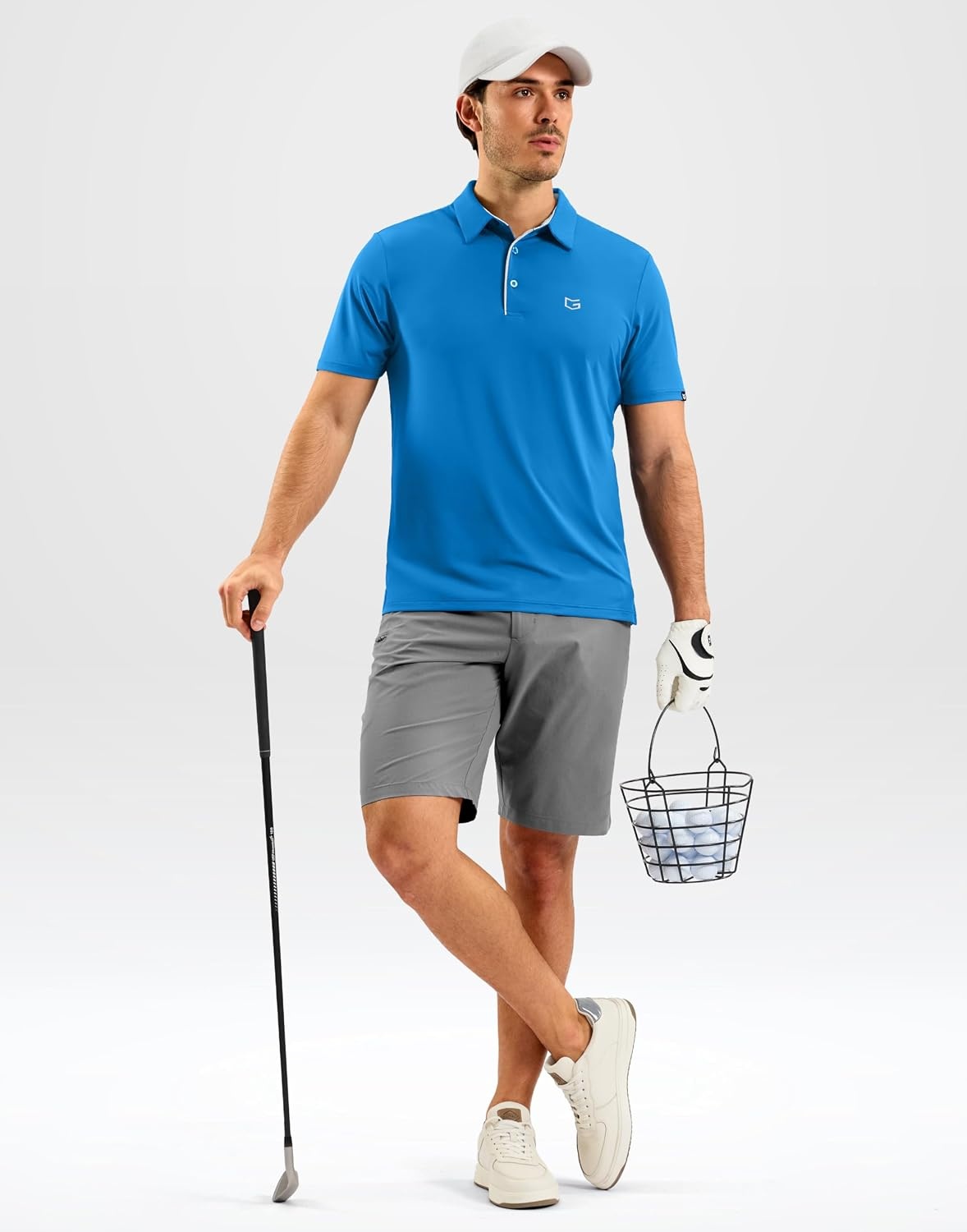 image:imageG Gradual Mens Golf Shirt Dry Fit Stretch Polo Shirts for Men Moisture Wicking Short Sleeve Polos Athletic Tennis CasualSky Blue