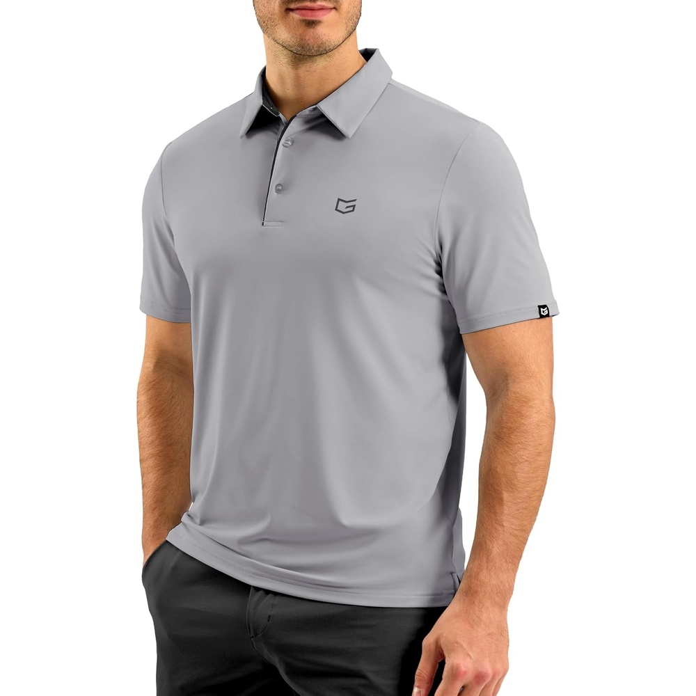 image:imageG Gradual Mens Golf Shirt Dry Fit Stretch Polo Shirts for Men Moisture Wicking Short Sleeve Polos Athletic Tennis CasualLight Grey