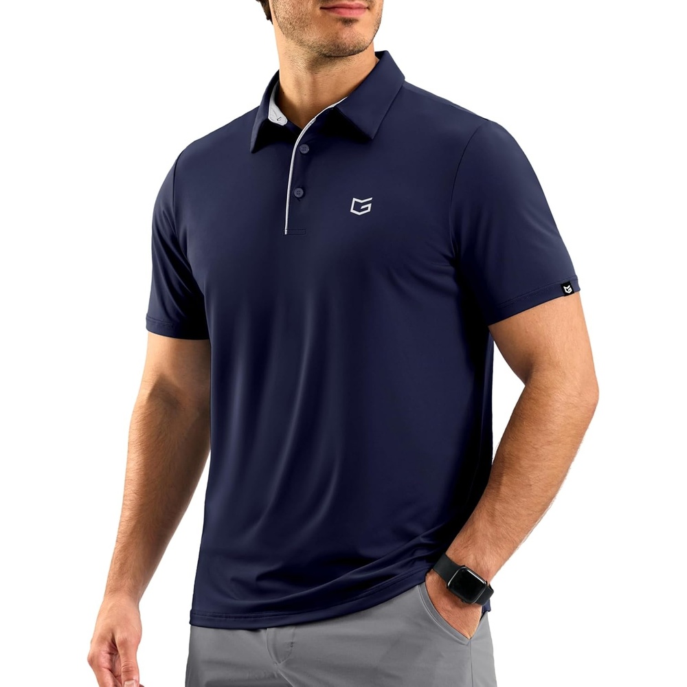 image:imageG Gradual Mens Golf Shirt Dry Fit Stretch Polo Shirts for Men Moisture Wicking Short Sleeve Polos Athletic Tennis CasualNavy