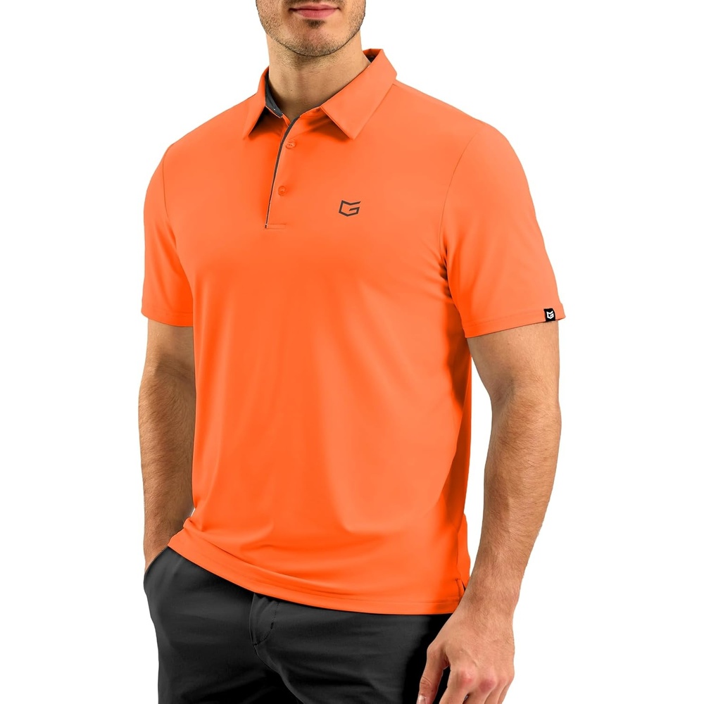image:imageG Gradual Mens Golf Shirt Dry Fit Stretch Polo Shirts for Men Moisture Wicking Short Sleeve Polos Athletic Tennis CasualOrange