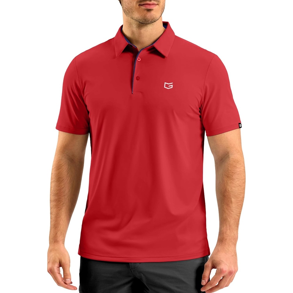 image:imageG Gradual Mens Golf Shirt Dry Fit Stretch Polo Shirts for Men Moisture Wicking Short Sleeve Polos Athletic Tennis CasualRed