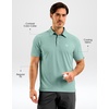 G Gradual Mens Golf Shirt Dry Fit Stretch Polo Shirts for Men Moisture Wicking Short Sleeve Polos Athletic Tennis Casual(Jasmine Green)