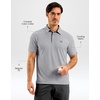 G Gradual Mens Golf Shirt Dry Fit Stretch Polo Shirts for Men Moisture Wicking Short Sleeve Polos Athletic Tennis Casual(Light Grey)