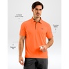 G Gradual Mens Golf Shirt Dry Fit Stretch Polo Shirts for Men Moisture Wicking Short Sleeve Polos Athletic Tennis Casual(Orange)