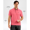 G Gradual Mens Golf Shirt Dry Fit Stretch Polo Shirts for Men Moisture Wicking Short Sleeve Polos Athletic Tennis Casual(Pink)