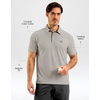 G Gradual Mens Golf Shirt Dry Fit Stretch Polo Shirts for Men Moisture Wicking Short Sleeve Polos Athletic Tennis Casual(Warm Ash Grey)