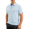 G Gradual Mens Golf Shirt Dry Fit Stretch Polo Shirts for Men Moisture Wicking Short Sleeve Polos Athletic Tennis Casual(Light Blue)
