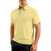 G Gradual Mens Golf Shirt Dry Fit Stretch Polo Shirts for Men Moisture Wicking Short Sleeve Polos Athletic Tennis Casual(Light Yellow)