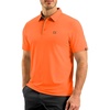 G Gradual Mens Golf Shirt Dry Fit Stretch Polo Shirts for Men Moisture Wicking Short Sleeve Polos Athletic Tennis Casual(Orange)