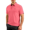 G Gradual Mens Golf Shirt Dry Fit Stretch Polo Shirts for Men Moisture Wicking Short Sleeve Polos Athletic Tennis Casual(Pink)