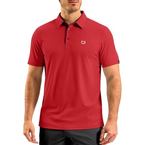 G Gradual Mens Golf Shirt Dry Fit Stretch Polo Shirts for Men Moisture Wicking Short Sleeve Polos Athletic Tennis Casual(Red)