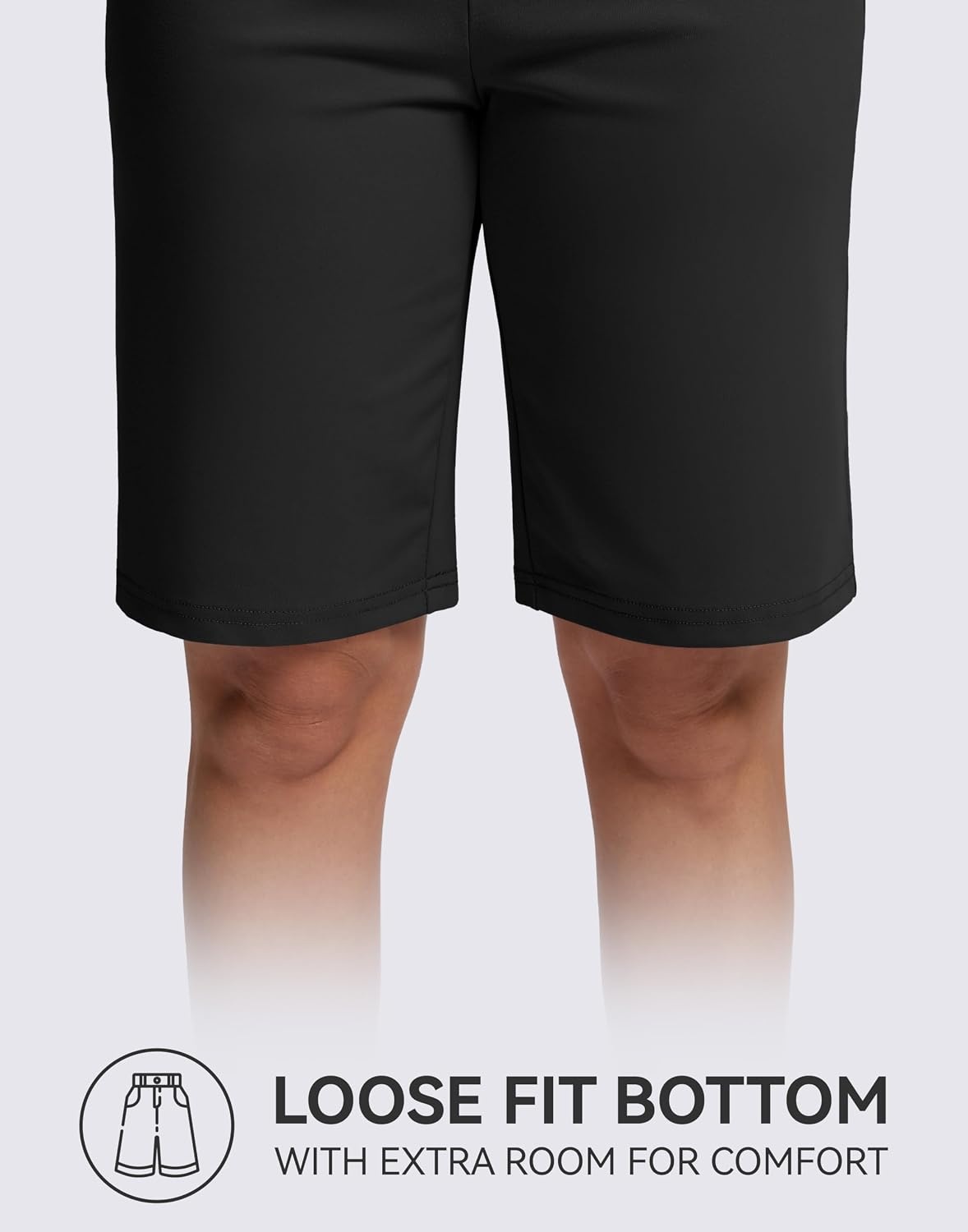 image:imageG Gradual Bermuda Shorts for Women with Pockets 10 Knee Length Walking Running Yoga Casual High Waisted Tummy Control Soft Breathable amp 4Way Stretch FabricBlack