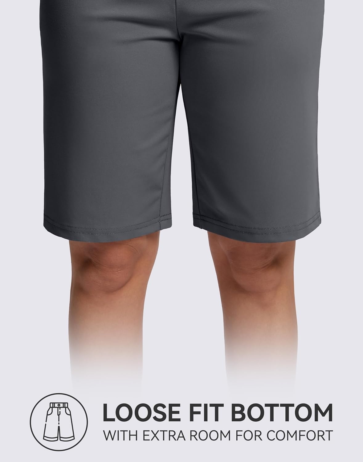image:imageG Gradual Bermuda Shorts for Women with Pockets 10 Knee Length Walking Running Yoga Casual High Waisted Tummy Control Soft Breathable amp 4Way Stretch FabricDark Grey