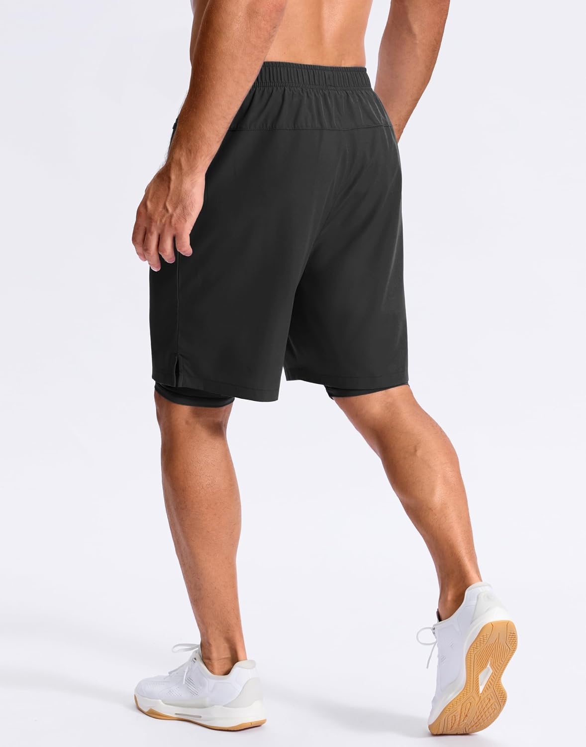 image:imageG Gradual Mens Running Gym Shorts with Compression Liner 5 7 9 Quick Dry Workout Athletic Shorts for Men Zipper PocketsBlack