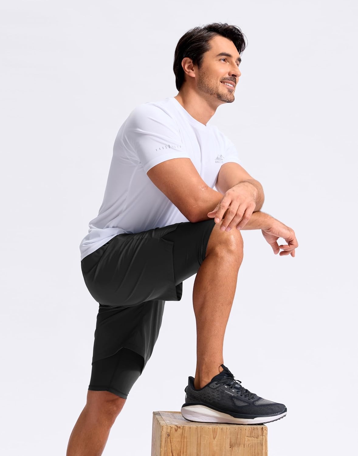 image:imageG Gradual Mens Running Gym Shorts with Compression Liner 5 7 9 Quick Dry Workout Athletic Shorts for Men Zipper PocketsBlack