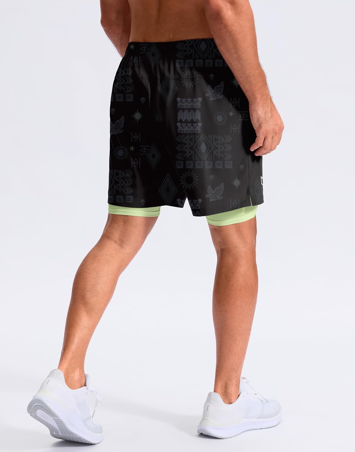 image:imageG Gradual Mens Running Gym Shorts with Compression Liner 5 7 9 Quick Dry Workout Athletic Shorts for Men Zipper PocketsBlack Totem