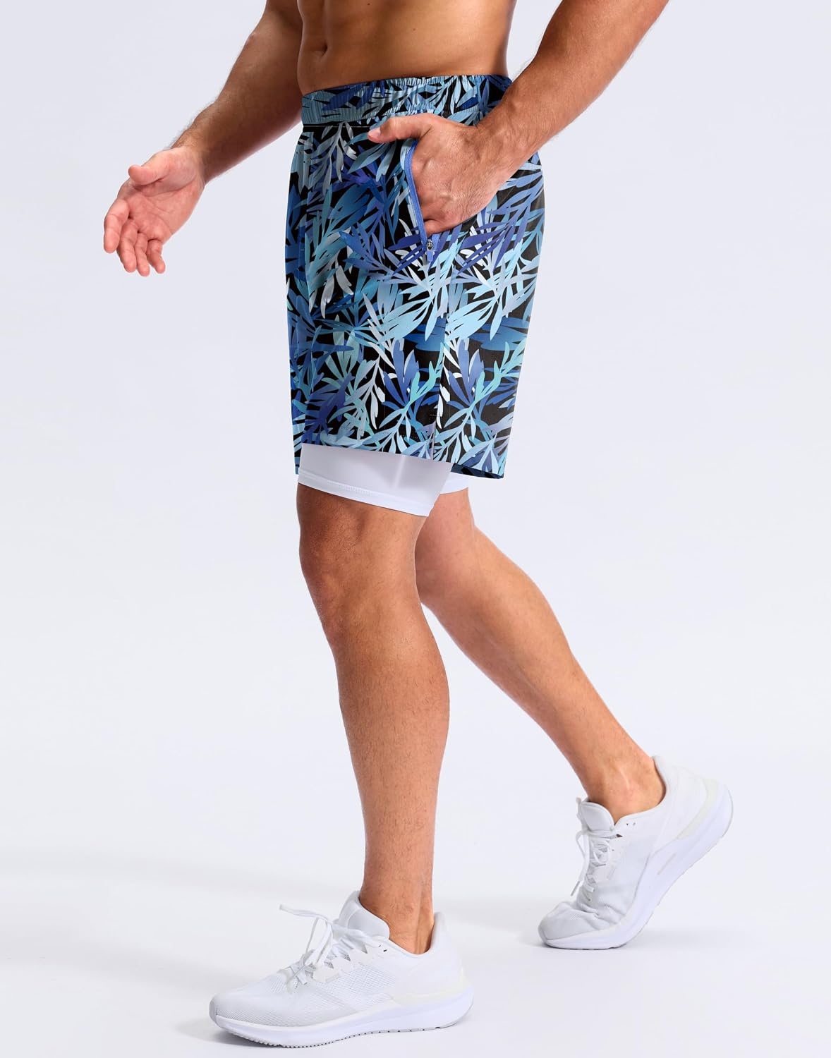 image:imageG Gradual Mens Running Gym Shorts with Compression Liner 5 7 9 Quick Dry Workout Athletic Shorts for Men Zipper PocketsBlue Dynamic