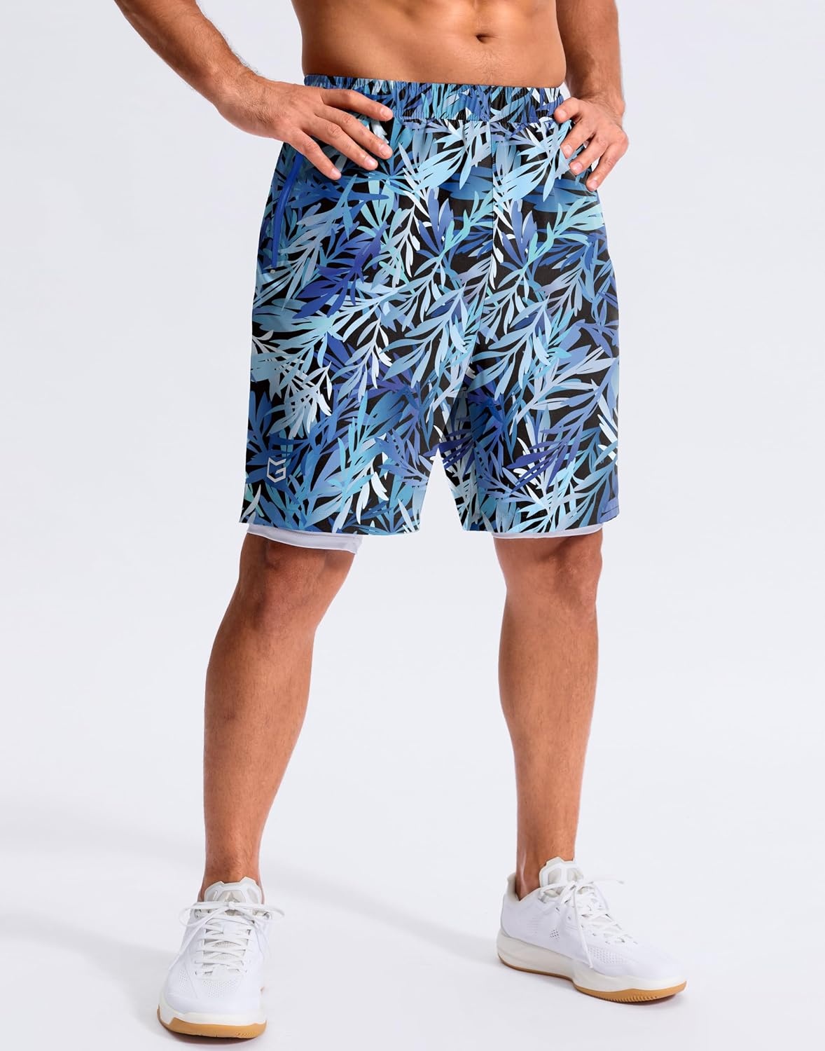 image:imageG Gradual Mens Running Gym Shorts with Compression Liner 5 7 9 Quick Dry Workout Athletic Shorts for Men Zipper PocketsBlue Dynamic