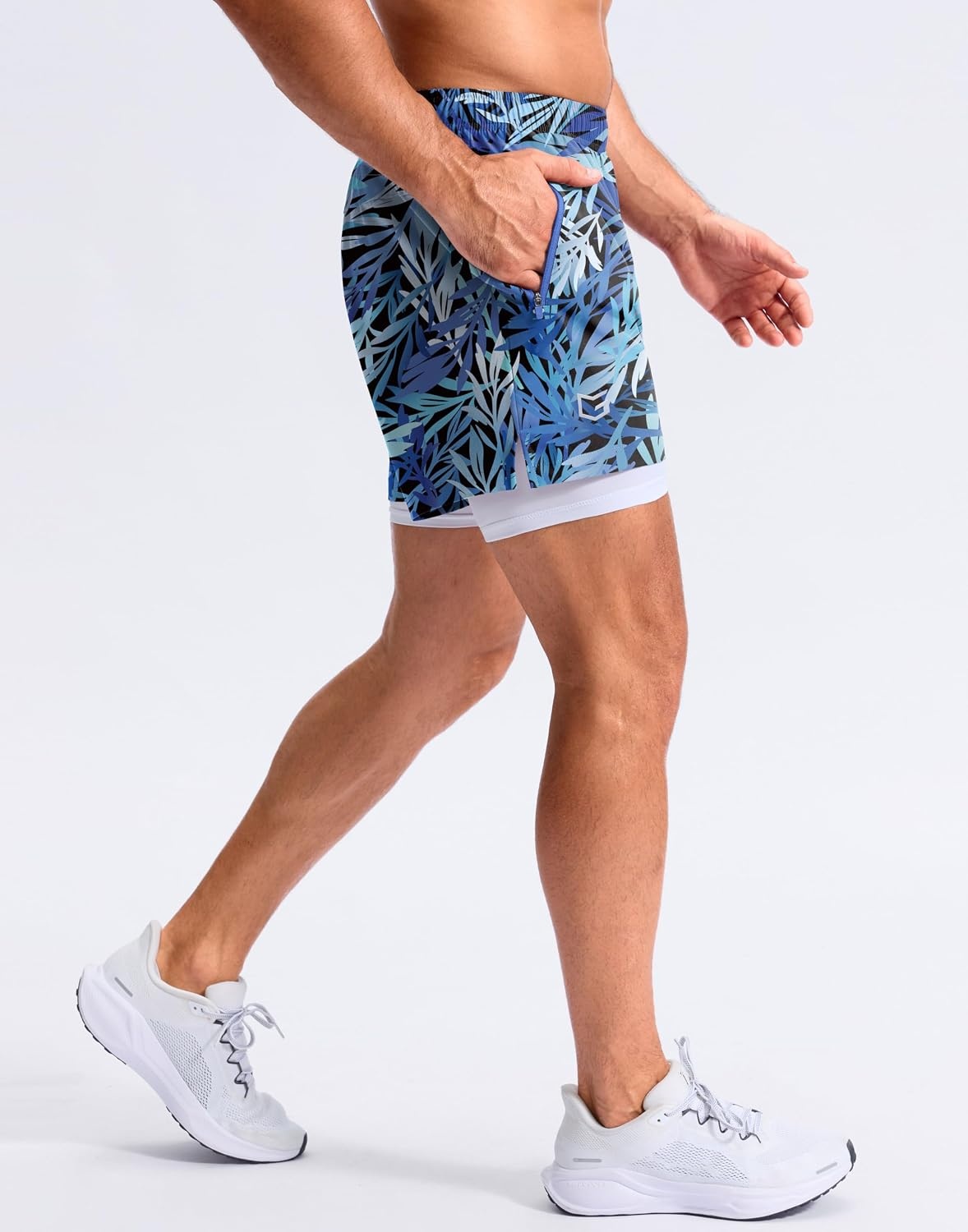 image:imageG Gradual Mens Running Gym Shorts with Compression Liner 5 7 9 Quick Dry Workout Athletic Shorts for Men Zipper PocketsBlue Dynamic