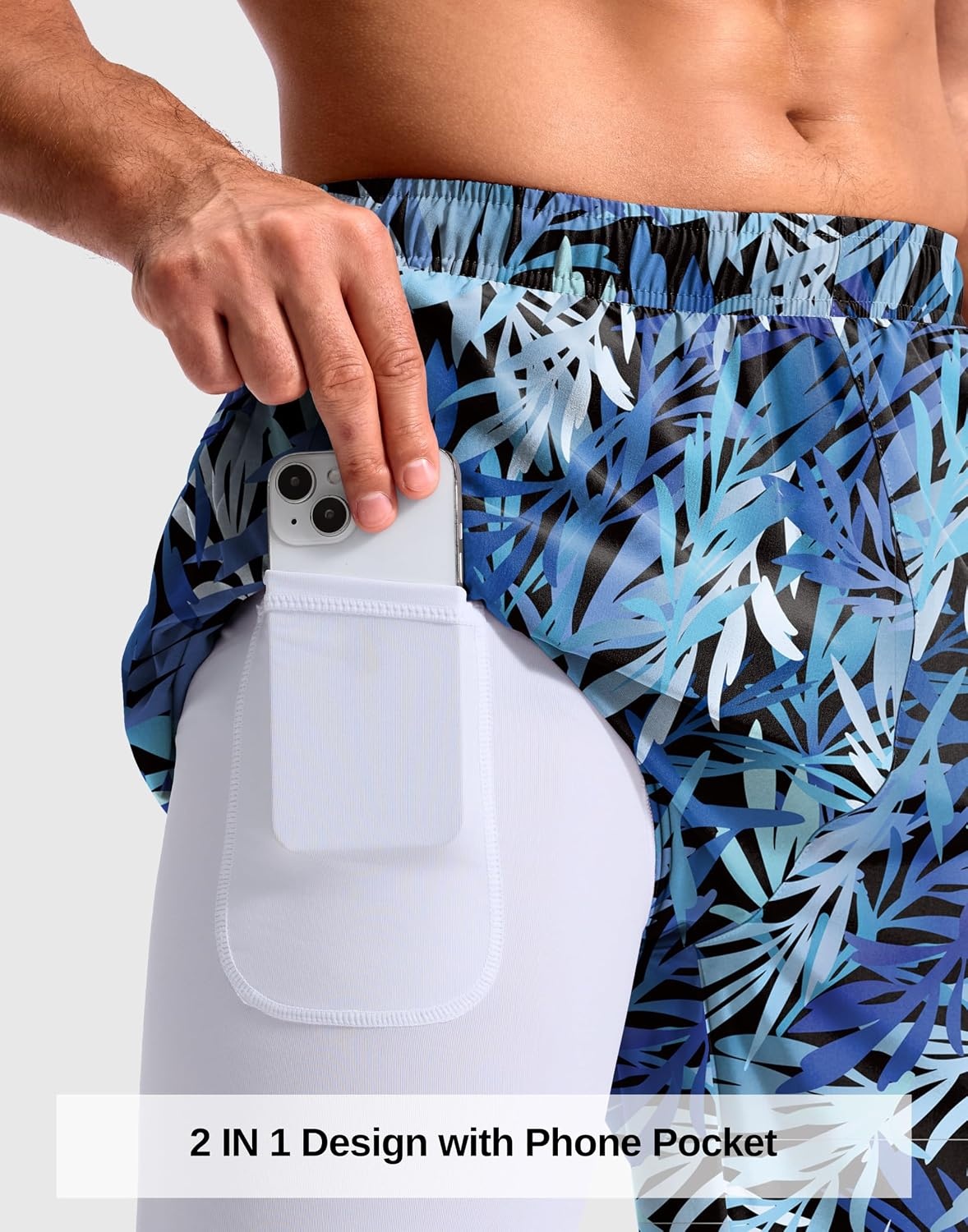 image:imageG Gradual Mens Running Gym Shorts with Compression Liner 5 7 9 Quick Dry Workout Athletic Shorts for Men Zipper PocketsBlue Dynamic