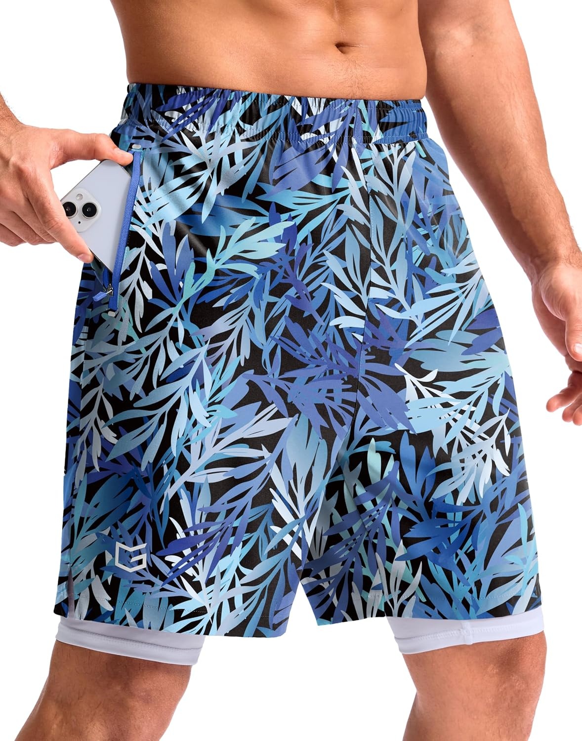 image:imageG Gradual Mens Running Gym Shorts with Compression Liner 5 7 9 Quick Dry Workout Athletic Shorts for Men Zipper PocketsBlue Dynamic