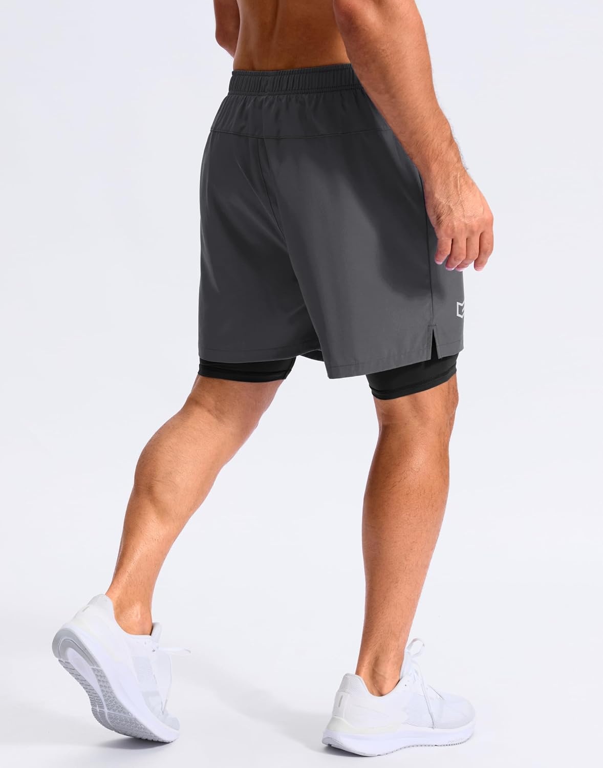 image:imageG Gradual Mens Running Gym Shorts with Compression Liner 5 7 9 Quick Dry Workout Athletic Shorts for Men Zipper PocketsDark Grey