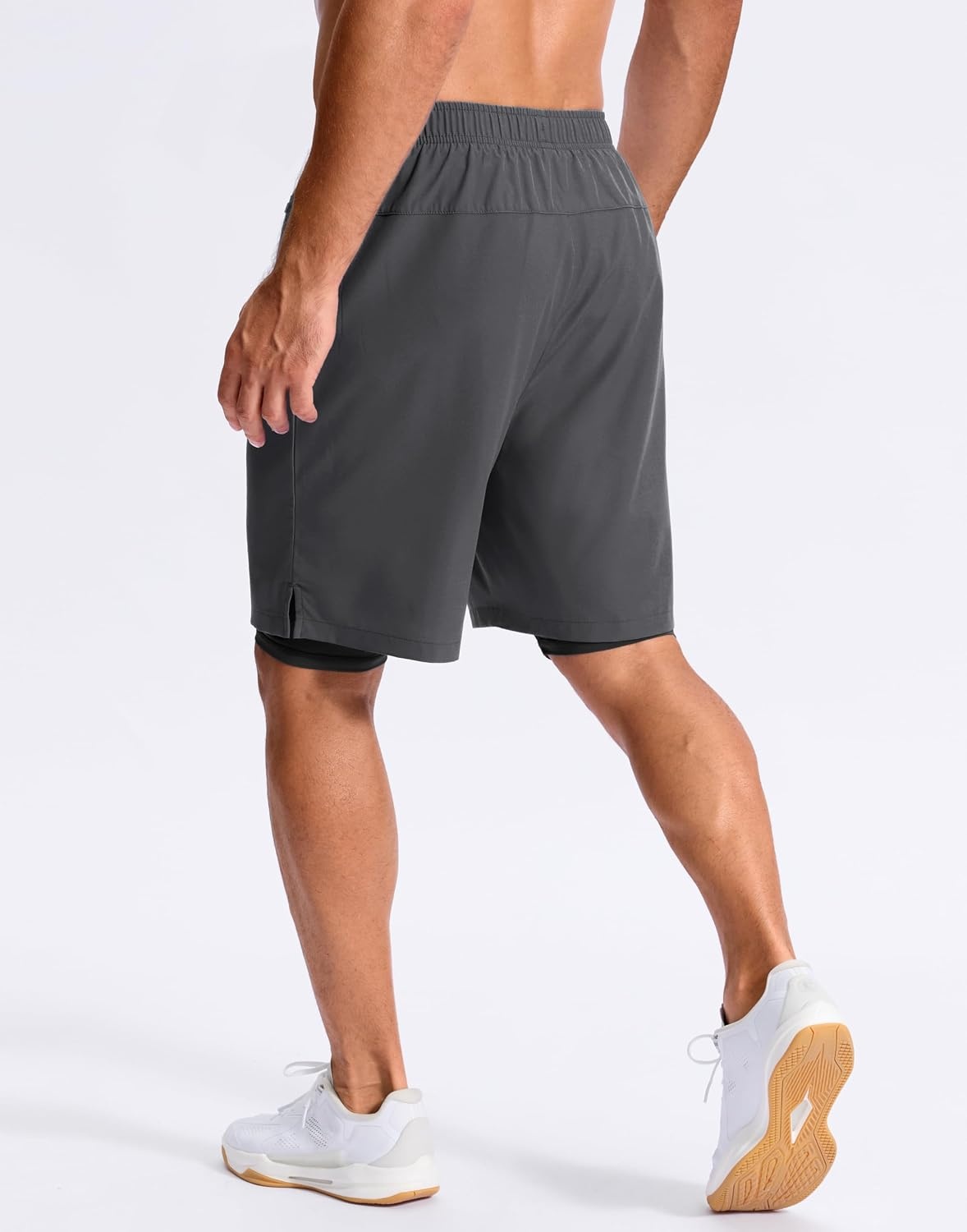 image:imageG Gradual Mens Running Gym Shorts with Compression Liner 5 7 9 Quick Dry Workout Athletic Shorts for Men Zipper PocketsDark Grey