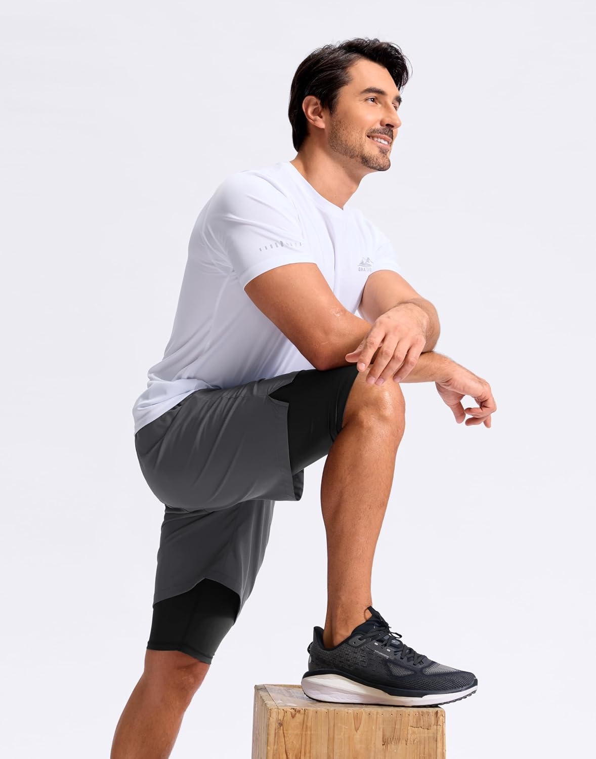 image:imageG Gradual Mens Running Gym Shorts with Compression Liner 5 7 9 Quick Dry Workout Athletic Shorts for Men Zipper PocketsDark Grey