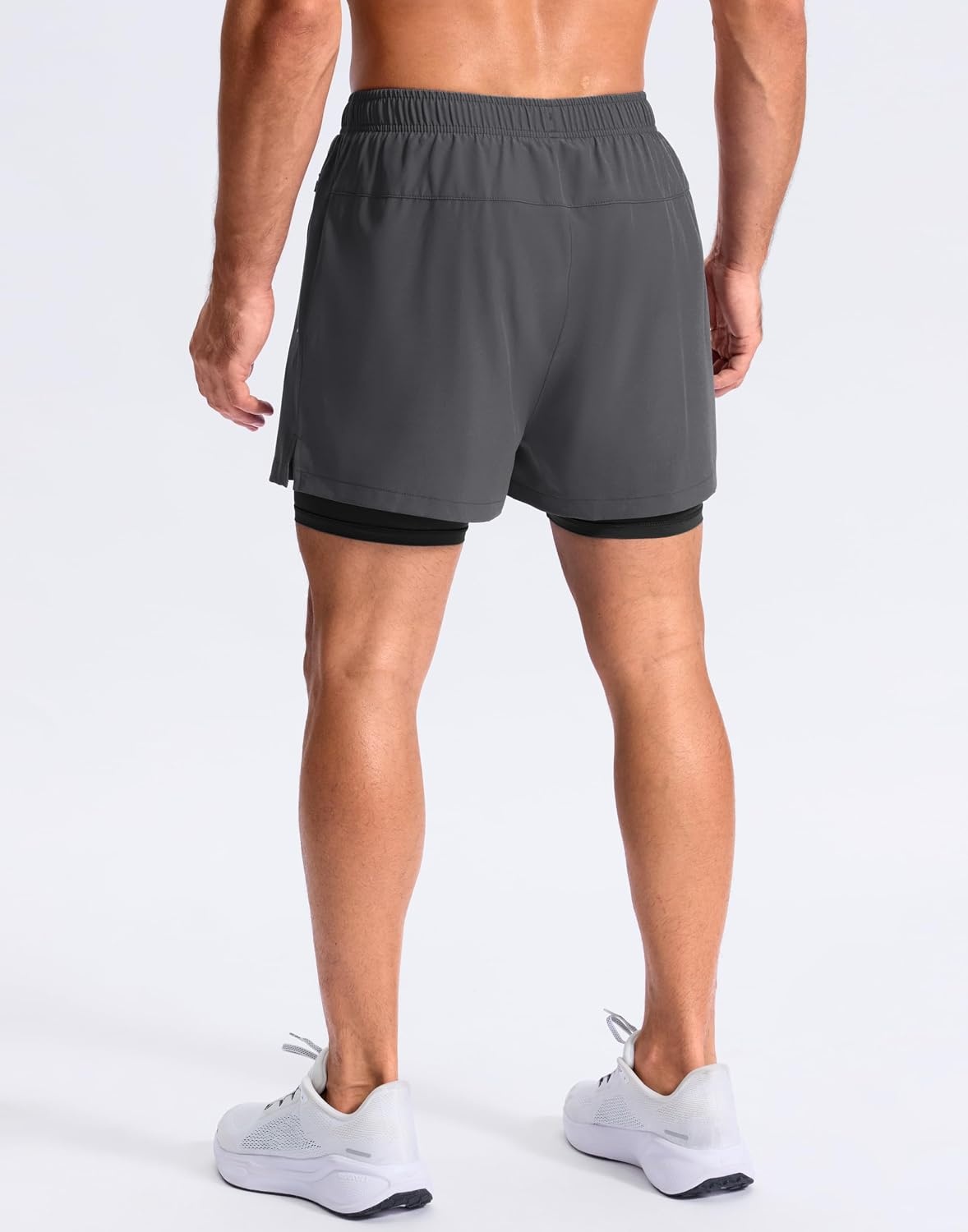 image:imageG Gradual Mens Running Gym Shorts with Compression Liner 5 7 9 Quick Dry Workout Athletic Shorts for Men Zipper PocketsDark Grey
