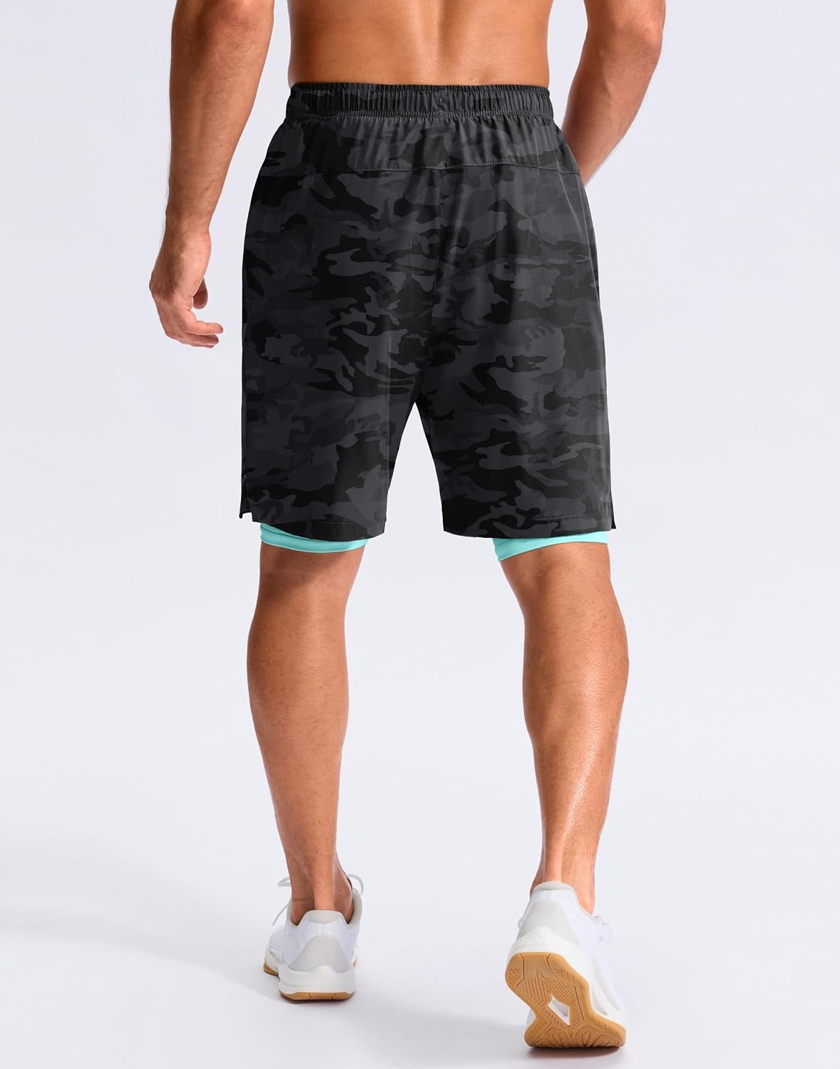 image:imageG Gradual Mens Running Gym Shorts with Compression Liner 5 7 9 Quick Dry Workout Athletic Shorts for Men Zipper PocketsGrey Camo