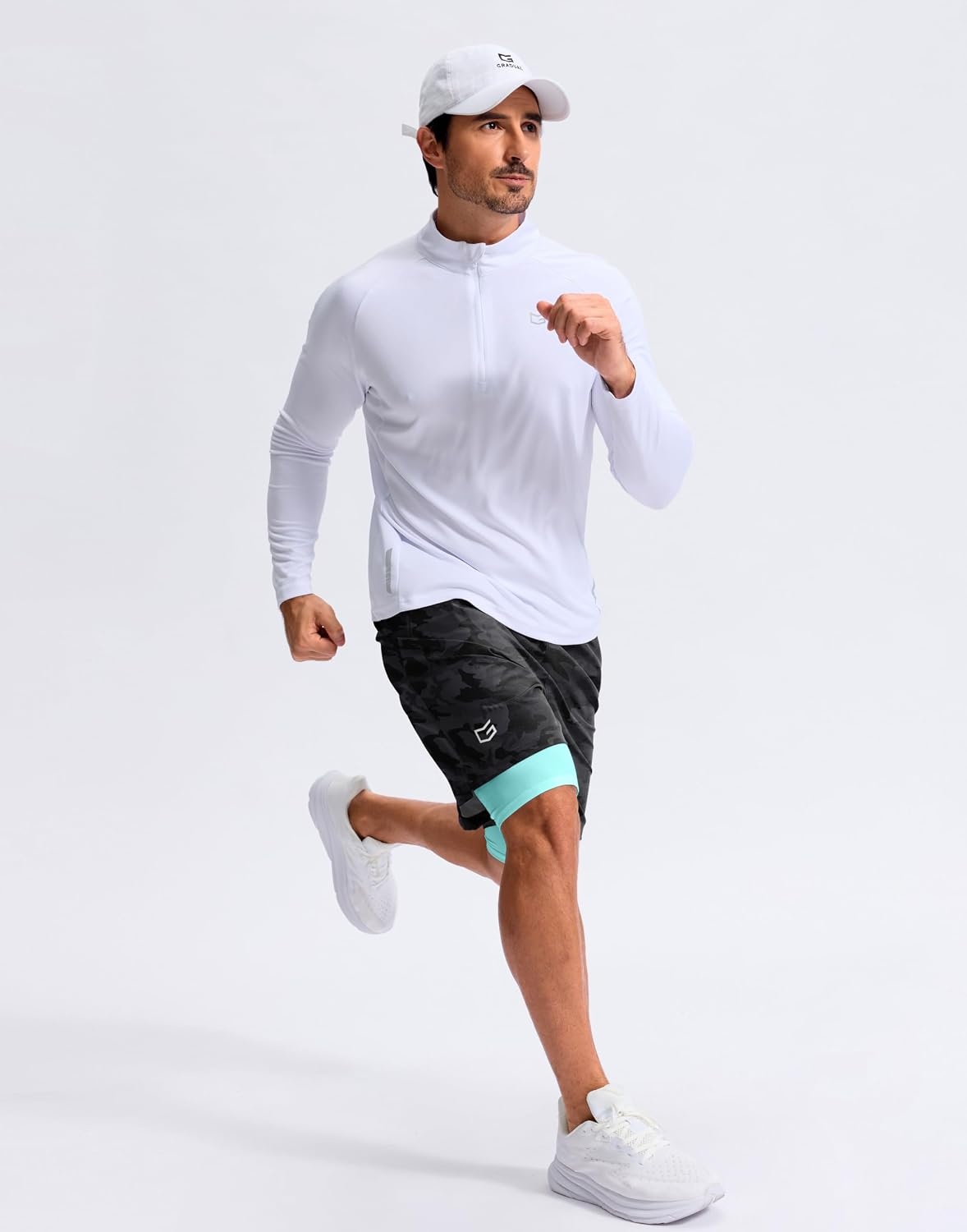 image:imageG Gradual Mens Running Gym Shorts with Compression Liner 5 7 9 Quick Dry Workout Athletic Shorts for Men Zipper PocketsGrey Camo