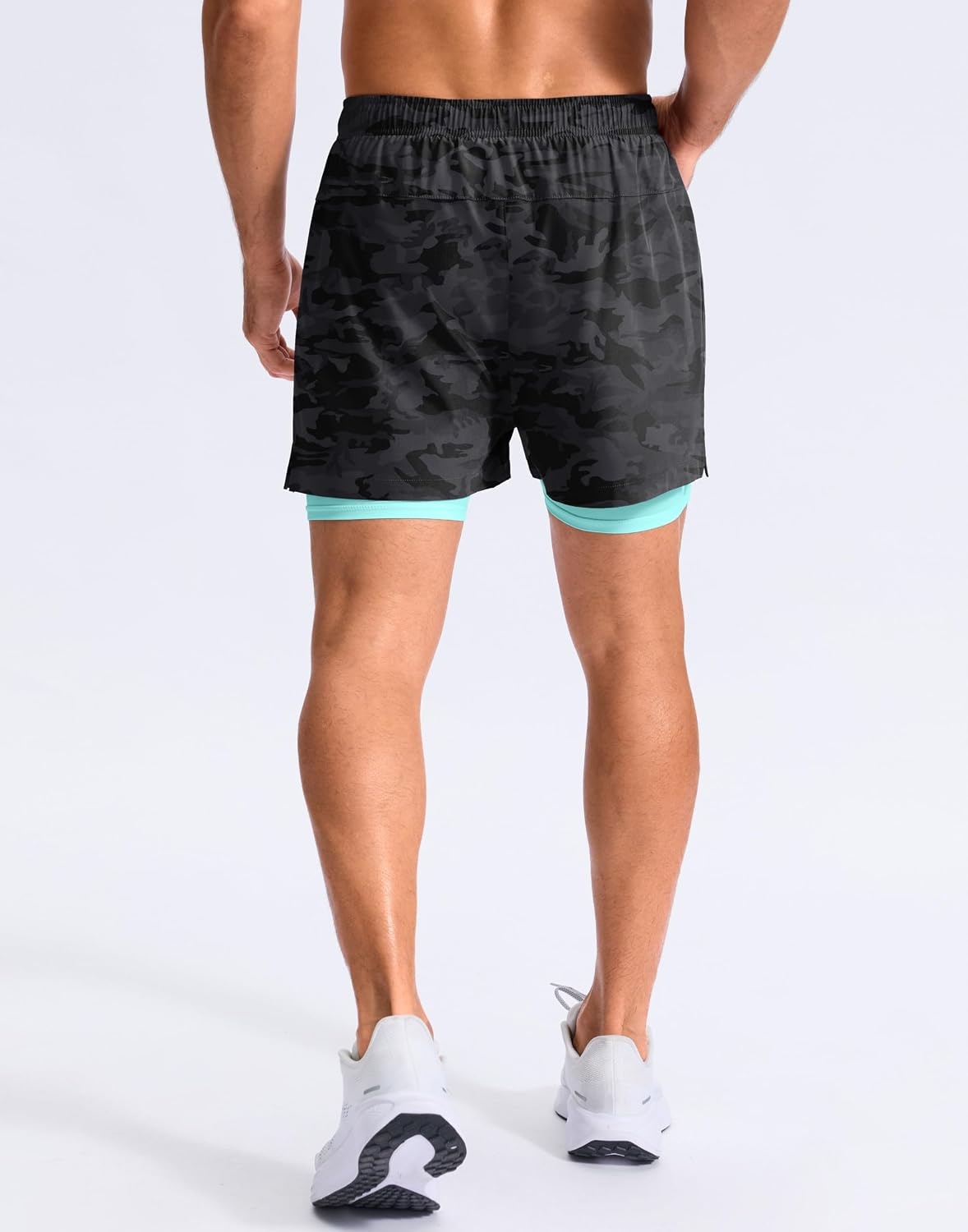 image:imageG Gradual Mens Running Gym Shorts with Compression Liner 5 7 9 Quick Dry Workout Athletic Shorts for Men Zipper PocketsGrey Camo