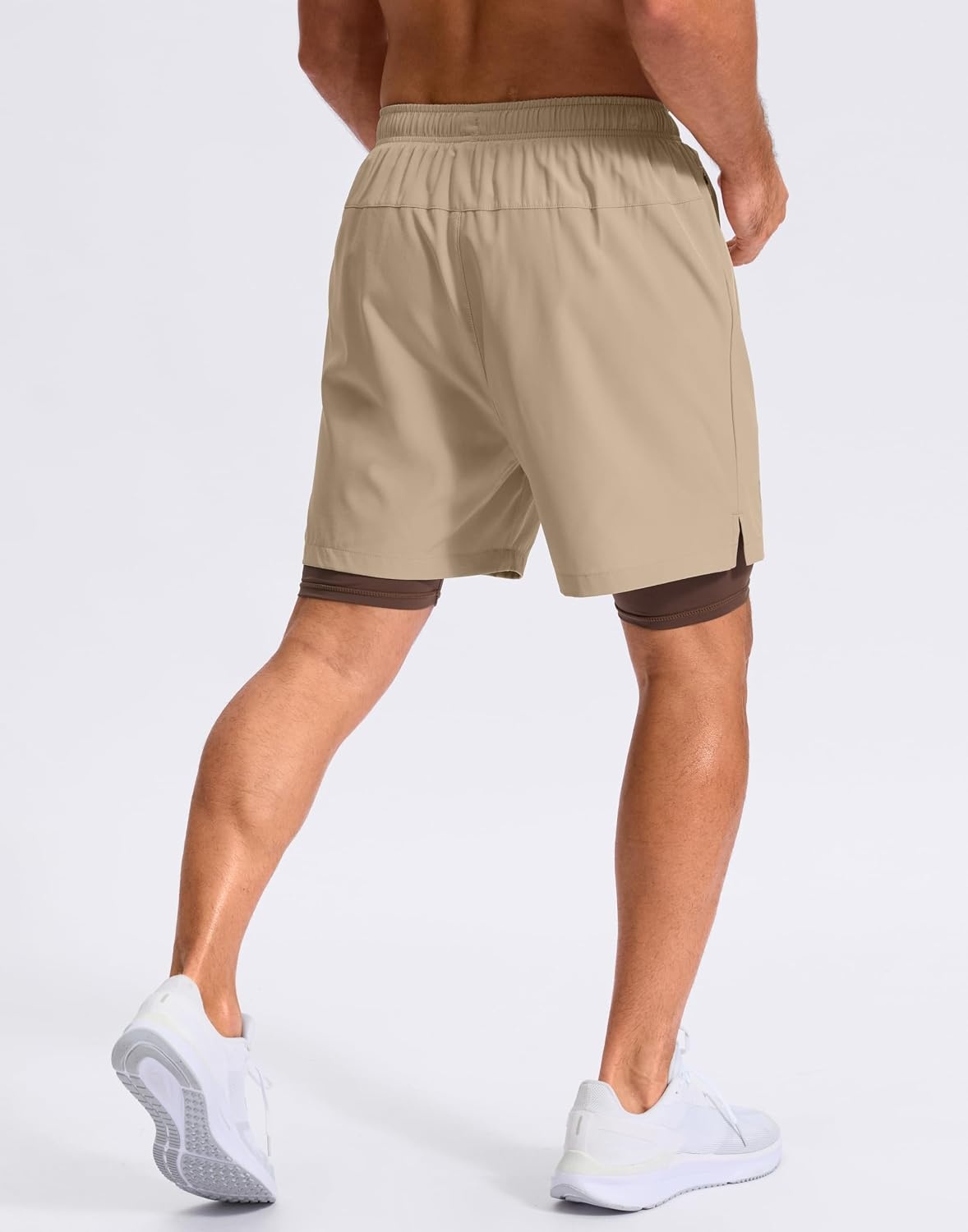 image:imageG Gradual Mens Running Gym Shorts with Compression Liner 5 7 9 Quick Dry Workout Athletic Shorts for Men Zipper PocketsKhaki