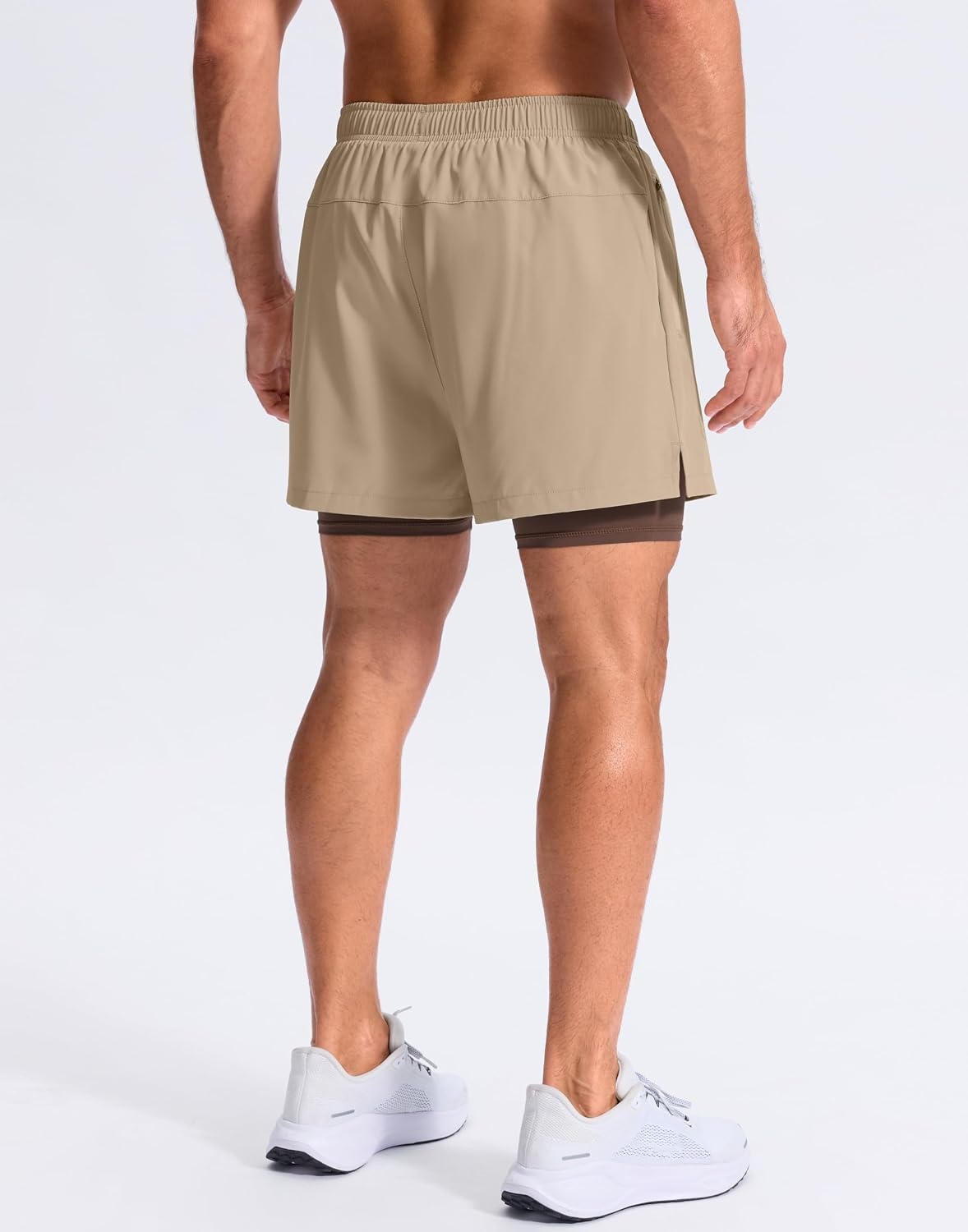 image:imageG Gradual Mens Running Gym Shorts with Compression Liner 5 7 9 Quick Dry Workout Athletic Shorts for Men Zipper PocketsKhaki