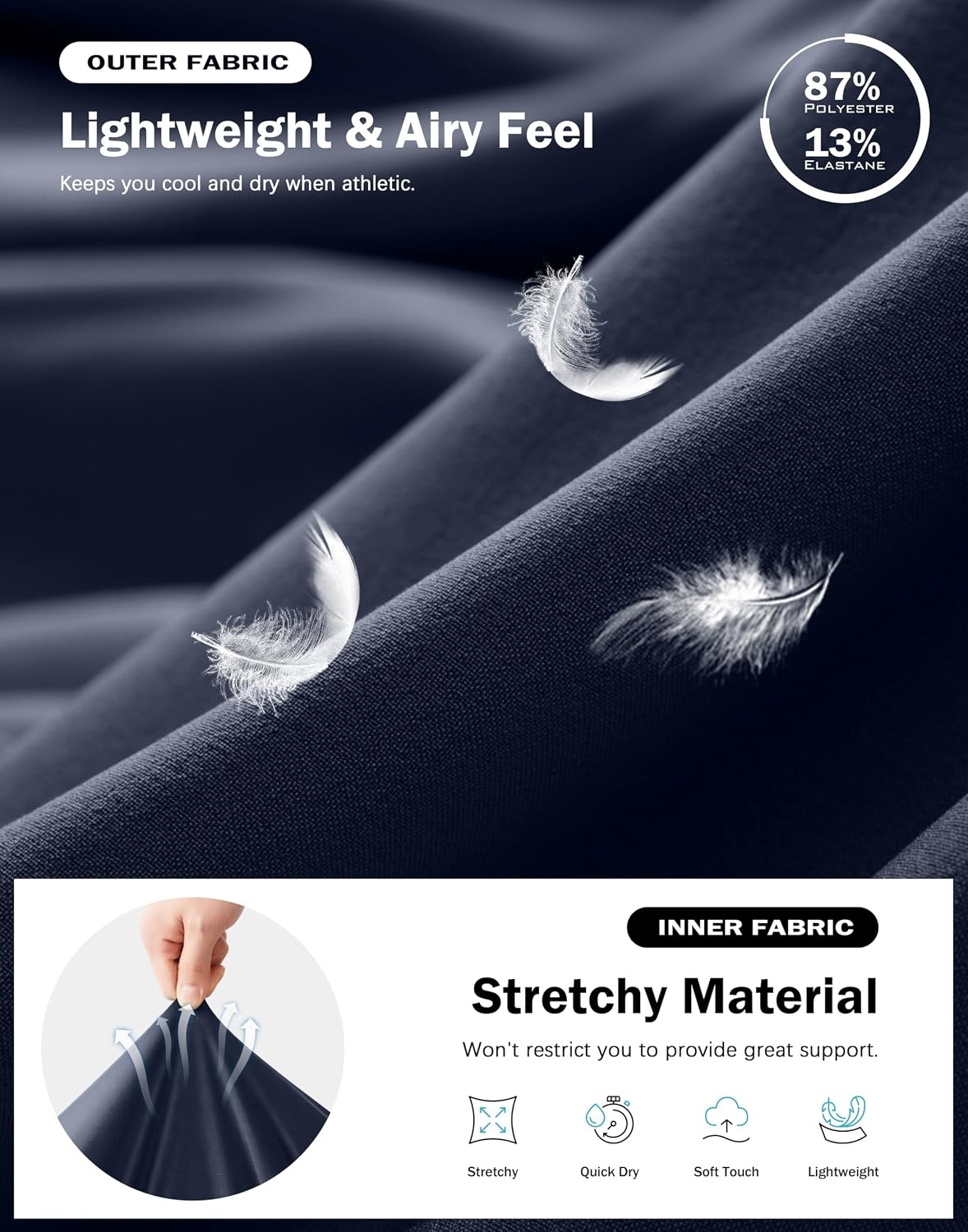 image:imageG Gradual Mens Running Gym Shorts with Compression Liner 5 7 9 Quick Dry Workout Athletic Shorts for Men Zipper PocketsNavy