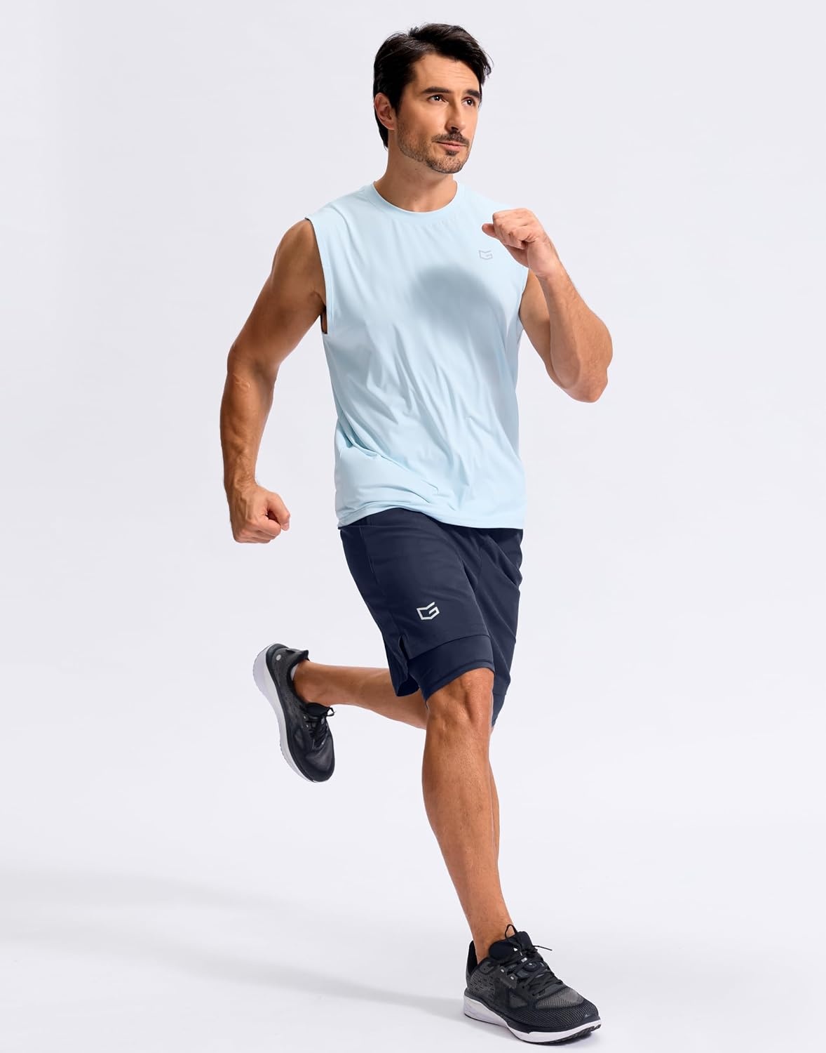 image:imageG Gradual Mens Running Gym Shorts with Compression Liner 5 7 9 Quick Dry Workout Athletic Shorts for Men Zipper PocketsNavy