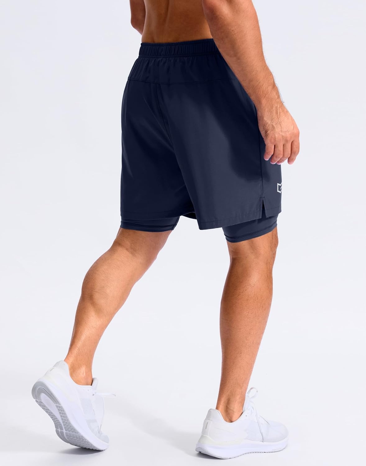image:imageG Gradual Mens Running Gym Shorts with Compression Liner 5 7 9 Quick Dry Workout Athletic Shorts for Men Zipper PocketsNavy