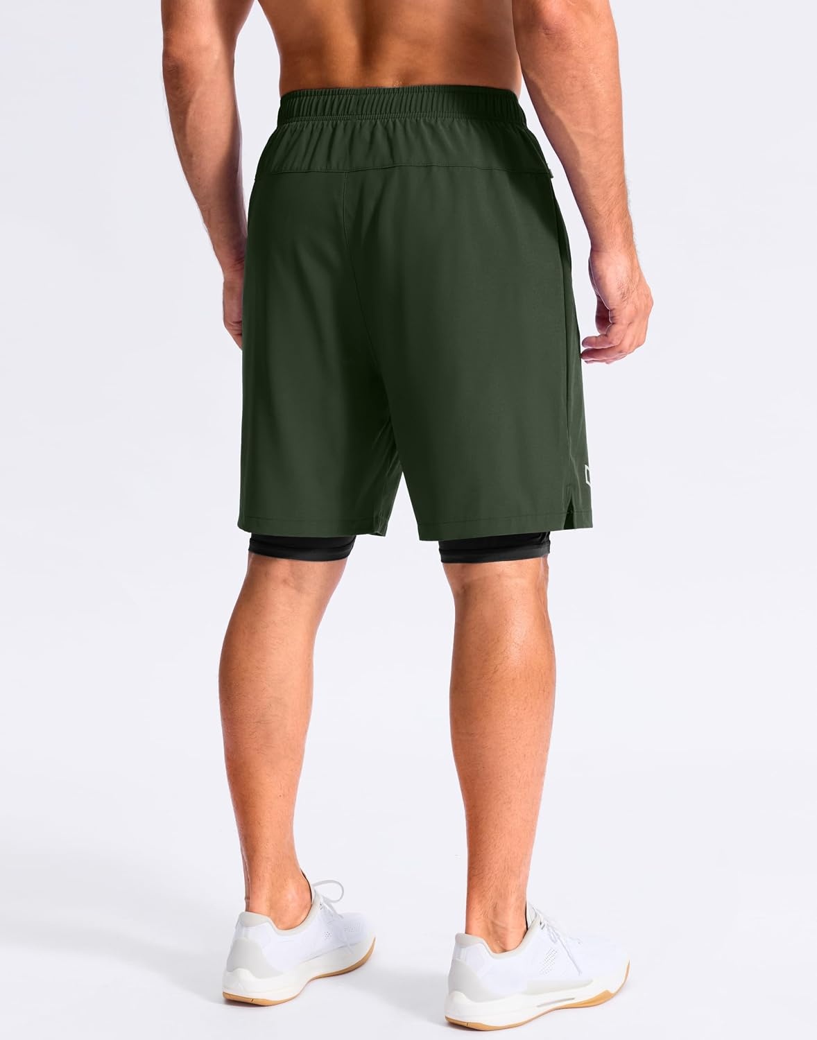 image:imageG Gradual Mens Running Gym Shorts with Compression Liner 5 7 9 Quick Dry Workout Athletic Shorts for Men Zipper PocketsOlive