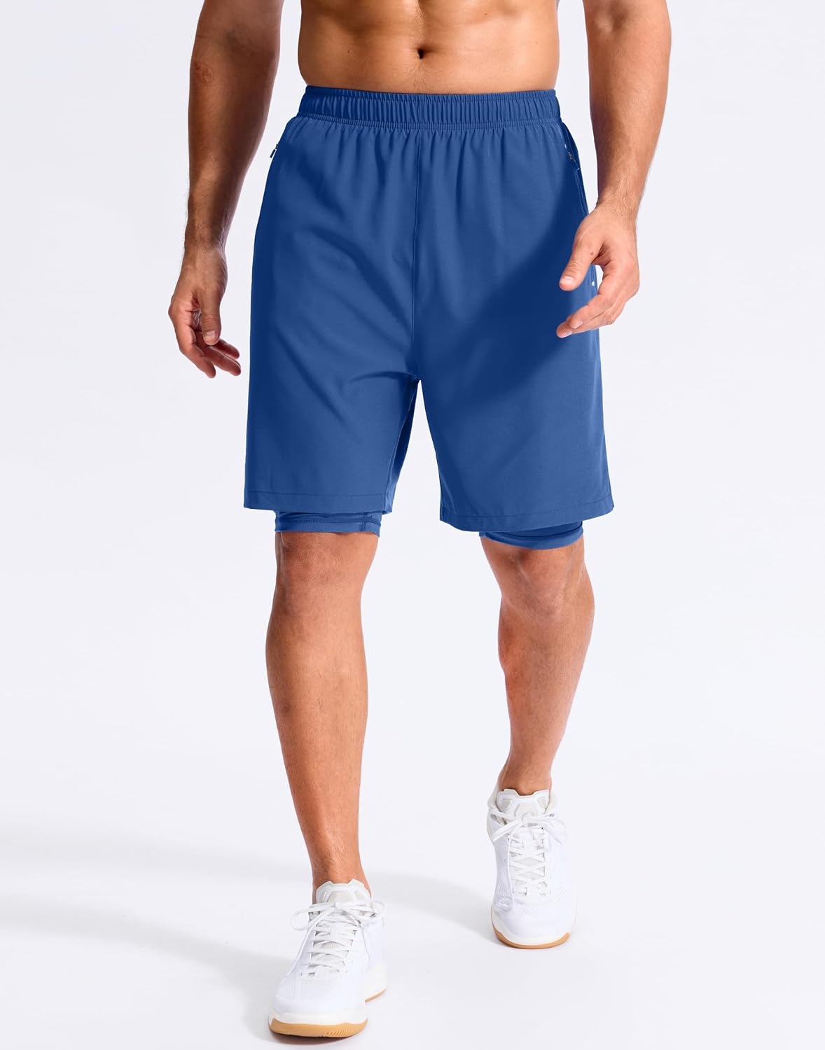 image:imageG Gradual Mens Running Gym Shorts with Compression Liner 5 7 9 Quick Dry Workout Athletic Shorts for Men Zipper PocketsRoyal Blue
